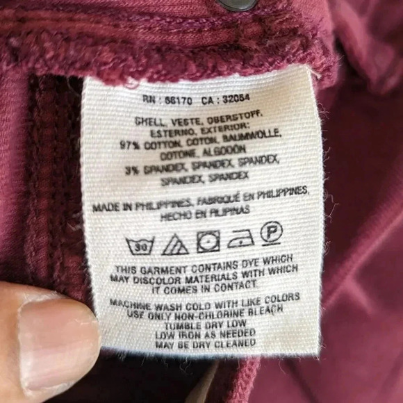 Pilcro & The Letterpress Serif Size 27 Slim St Leg Corduroy Maroon Pants Jeans - Picture 7 of 11